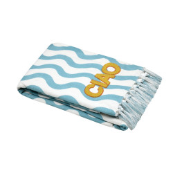 PLAID FOUTA COOLVIBES BLEU 100X150