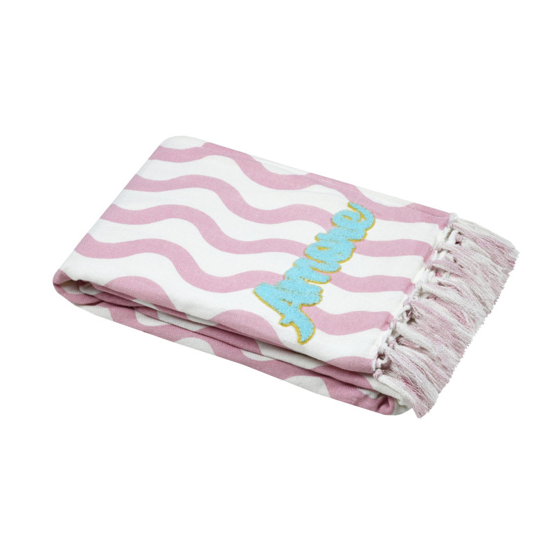 PLAID FOUTA COOLVIBES ROSE 100X150 PLAID FOUTA COOLVIBES ROSE 100X150