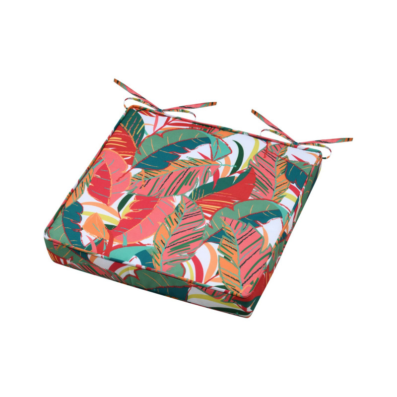 Galette de Chaise d'extérieur Sandana Multicolore 40x40x5 cm - Motif Feuillage Tropical Galette de Chaise d'extérieur Sandana Multicolore 40x40x5 cm - Motif Feuillage Tropical