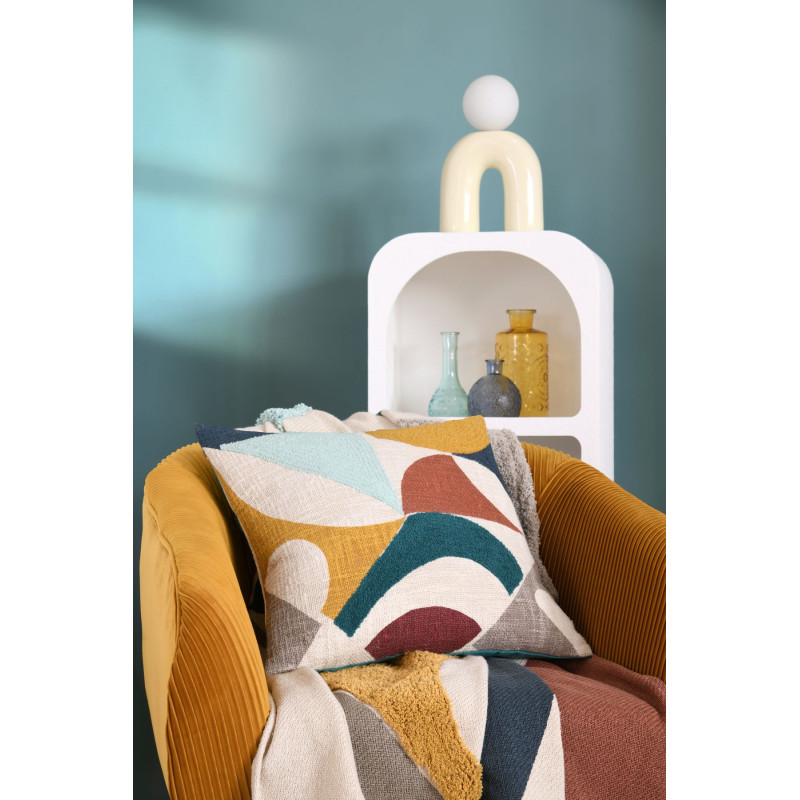 Coussin carré coton (45 x 45 cm) Betty Multicolore - Déco textile Coussin carré coton (45 x 45 cm) Betty Multicolore - Déco textile
