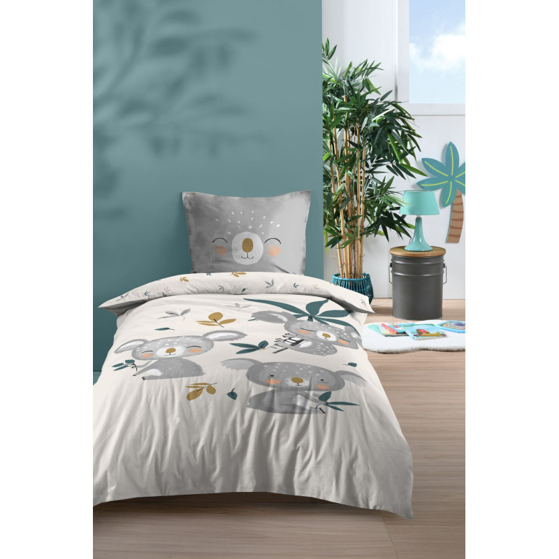PARURE KOALINOU GRIS 140X200 PARURE KOALINOU GRIS 140X200