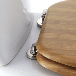 ABATTANT WC BOIS BAMBOU ATTACHES ACIER I
