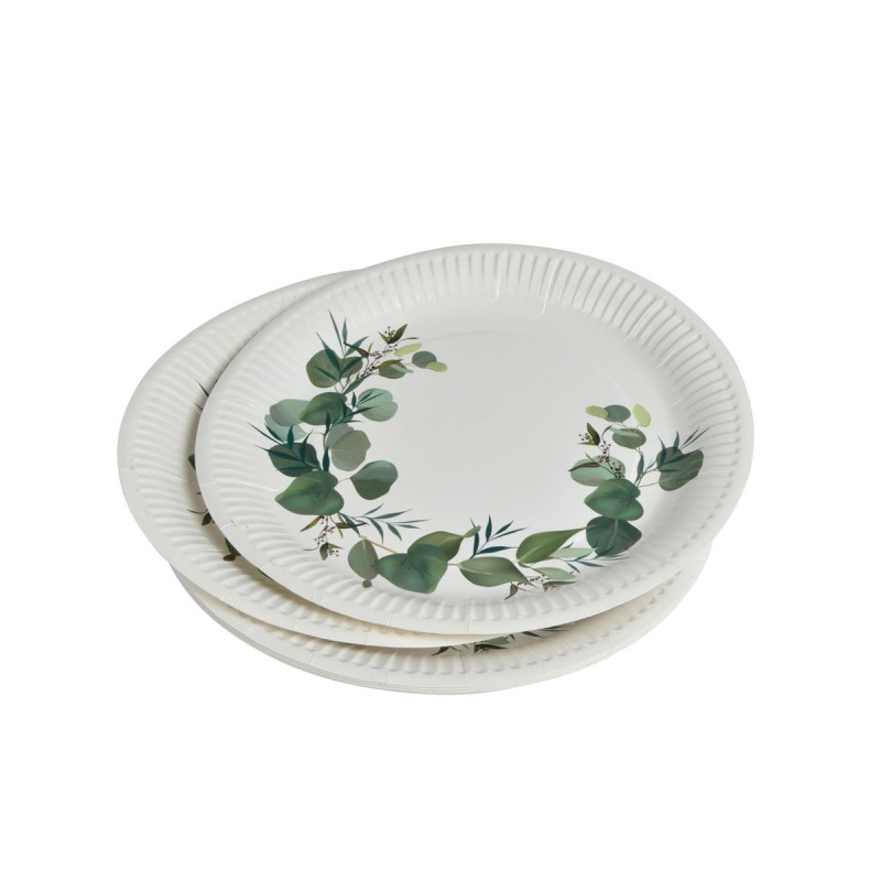 ASSIETTES X10 EN CARTON EUCALYPTUS D23CM