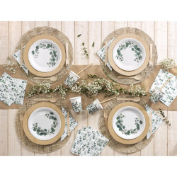 ASSIETTES X10 EN CARTON EUCALYPTUS D23CM