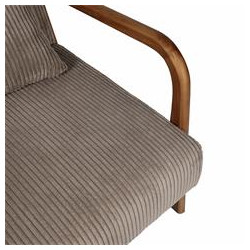 Fauteuil de Salon en Velours Côtelé 'Scott' - Taupe