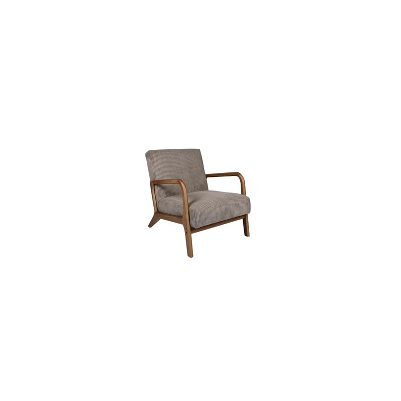 Fauteuil de Salon en Velours Côtelé 'Scott' - Taupe Fauteuil de Salon en Velours Côtelé 'Scott' - Taupe