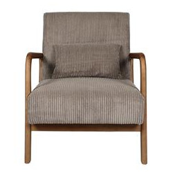 Fauteuil de Salon en Velours Côtelé 'Scott' - Taupe