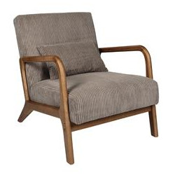 Fauteuil de Salon en Velours Côtelé 'Scott' - Taupe