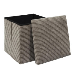 POUF PLIABLE COTELE SCOTT TAUPE 38X38X38