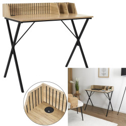 Bureau 'Klaus' avec Organiseur - Design Moderne en Métal et Bois