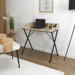 Bureau 'Klaus' avec Organiseur - Design Moderne en Métal et Bois