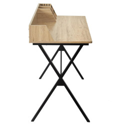Bureau 'Klaus' avec Organiseur - Design Moderne en Métal et Bois