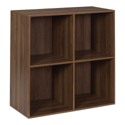 Étagère de Rangement 'Tiffany' 4 Cases - Bois Foncé