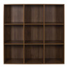 Étagère de Rangement 'Tiffany' 9 Cases - Bois Foncé