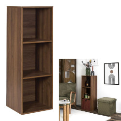 Étagère de Rangement Modulable 'Tiffany' 3 Cases - Bois Foncé