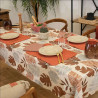 Nappe de Table Enduite 'Bornéo' - Motif Feuillage - Brun - 200x150 cm