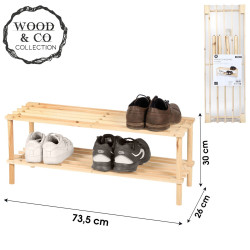 ETAGERE RANGE CHAUSSURES 2 NIVEAUX 74X26