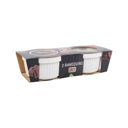 Lot de 2 Ramequins en Grès Blanc - Ø 9 cm