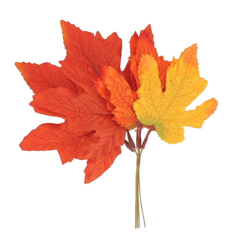 6 Feuilles d'Érable Tissu Dégradé Orange