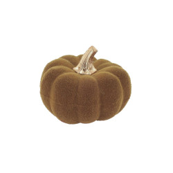 Citrouille Velours Pistache et Or Ø9x7cm