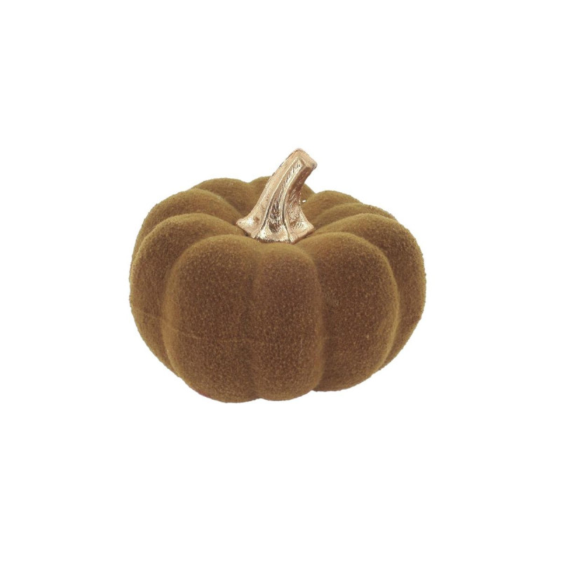 Citrouille Velours Pistache et Or Ø9x7cm