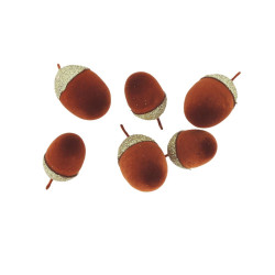 6 Glands Velours Ambre et Paillettes Or
