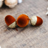6 Glands Velours Ambre et Paillettes Or