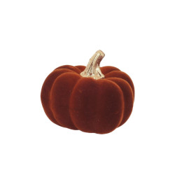 Citrouille Velours Ambre et Or Ø9x7cm