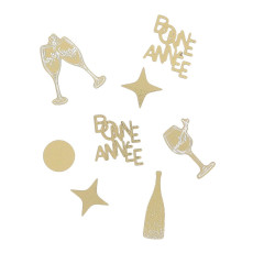 8 Confettis "Bonne Année" Bubbles Party