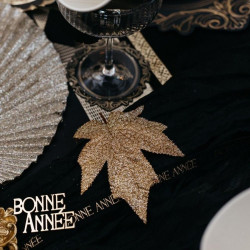 10 Confettis "Bonne Année" en Bois Or 6x