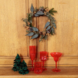 Sapin Velours Vert Anglais et Paillettes
