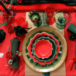 Sapin Velours Vert Anglais et Paillettes