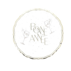 8 Assiettes "Bonne Année" Bubbles Party