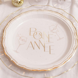 8 Assiettes "Bonne Année" Bubbles Party