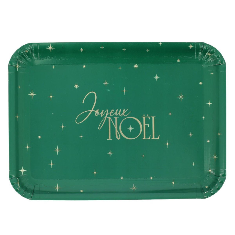 3 Plateaux "Joyeux Noël" 35x25,5cm Vert