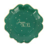 8 Assiettes "Joyeux Noël"Vert Anglais et
