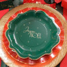 8 Assiettes "Joyeux Noël"Vert Anglais et