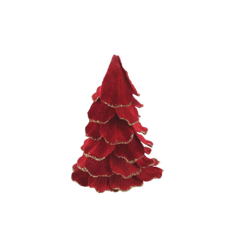 Sapin Velours Rouge et Paillettes Or Ø12
