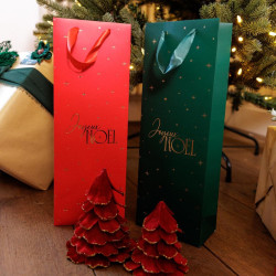 Sapin Velours Rouge et Paillettes Or Ø12