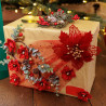 Fleur de Poinsettia Velours Rouge et Or