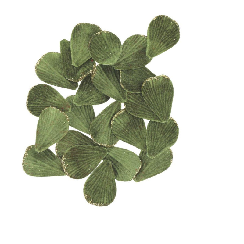 Lot de 60 Pétales Décoratifs en Velours - Vert Pistache et Or