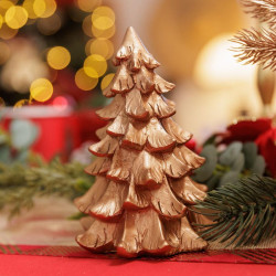 Sapin Chic Résine Or 15x10cm