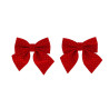 2 Nœuds Velours Rouge et Strass Or 15x15
