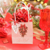 2 Fleurs Velours Rouge et Paillettes Or