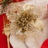 Fleur de Noël Ajourée sur Tige Paillette