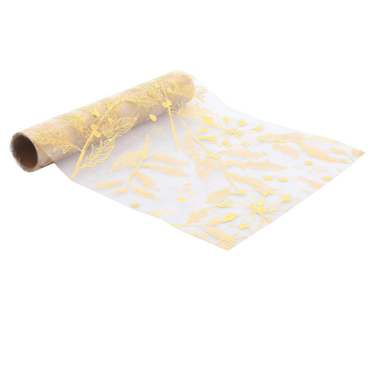 Chemin Tab Houx et Baies Organza Or 28cm