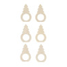 6 Ronds de Serviette Sapin Bois 6x10cm