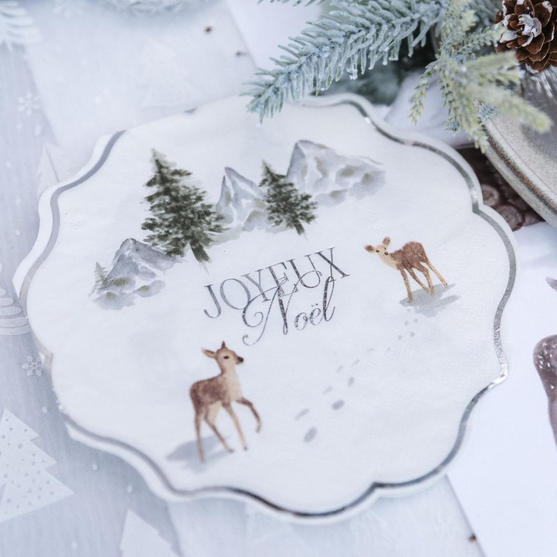 16 Serv "Joyeux Noël" Neige Éternelle Pa