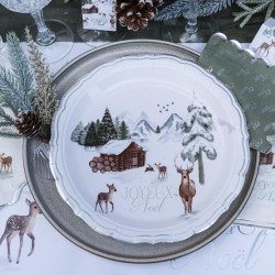 8 Assiettes "Joyeux Noël" Neige Éternell