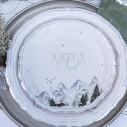 8 Assiettes "Joyeux Noël" Neige Éternell